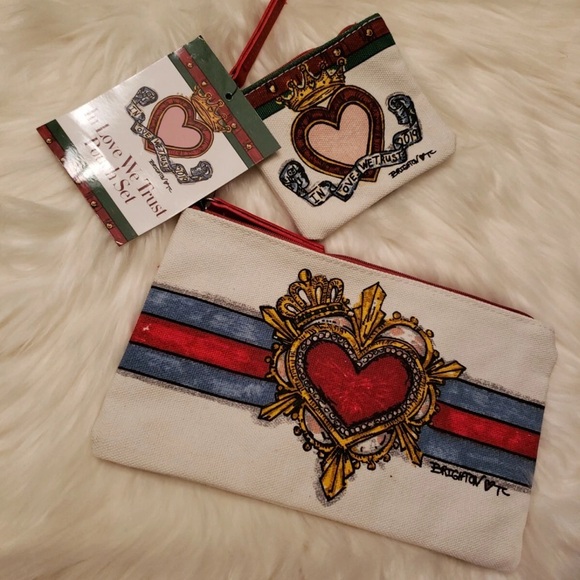 Brighton purse canvas pouch 2 set Love We Trust Pouch - Picture 8 of 8